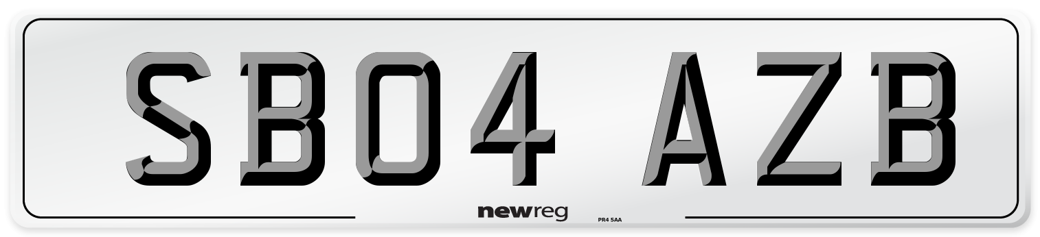 SB04 AZB Number Plate from New Reg